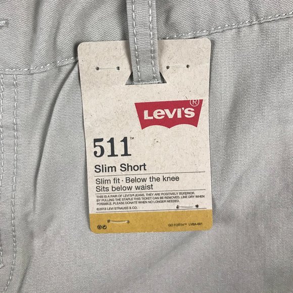 New Levis 511 Shorts Mens Small Size 20 Khaki Beige Tan Slim Short Plaza Taupe - Picture 6 of 15